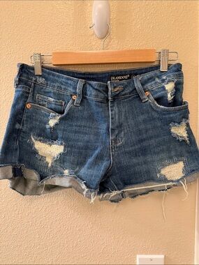Blank NYC Distressed Denim Cutoff Shorts - Dark Blue